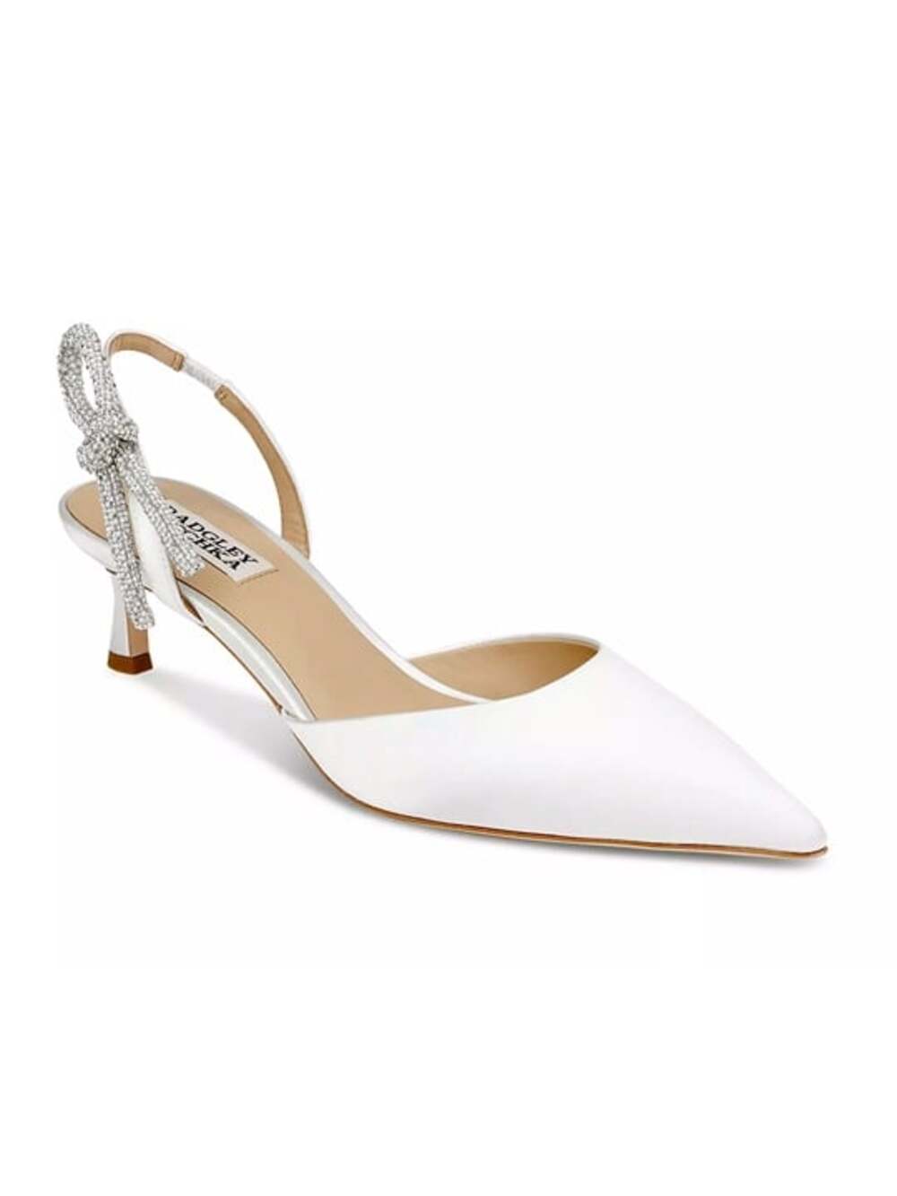 Badgley Mischka Women's Gentry White Satin Pointed Pumps Size 8.5 (MSRP $235)